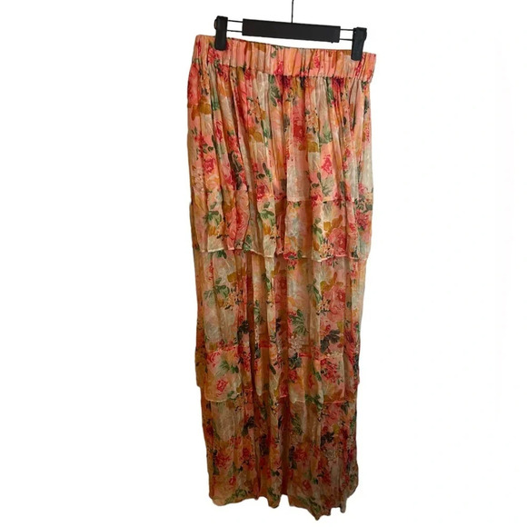NWT WILNER FARRAR EMERIE FLORAL MAXI SKIRT - Picture 1 of 3